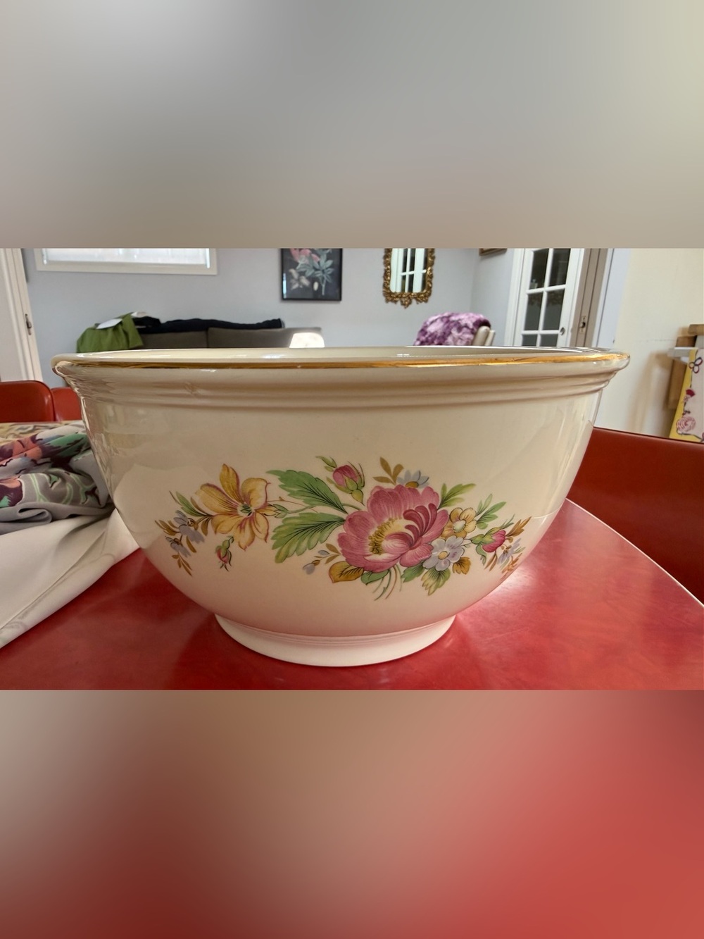 Vintage Kichen Kraft Mixing bowl "Spring Wreath" Large size. - Picture 2 of 7